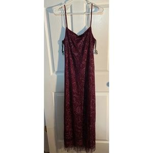 Long Vintage Maroon Dress